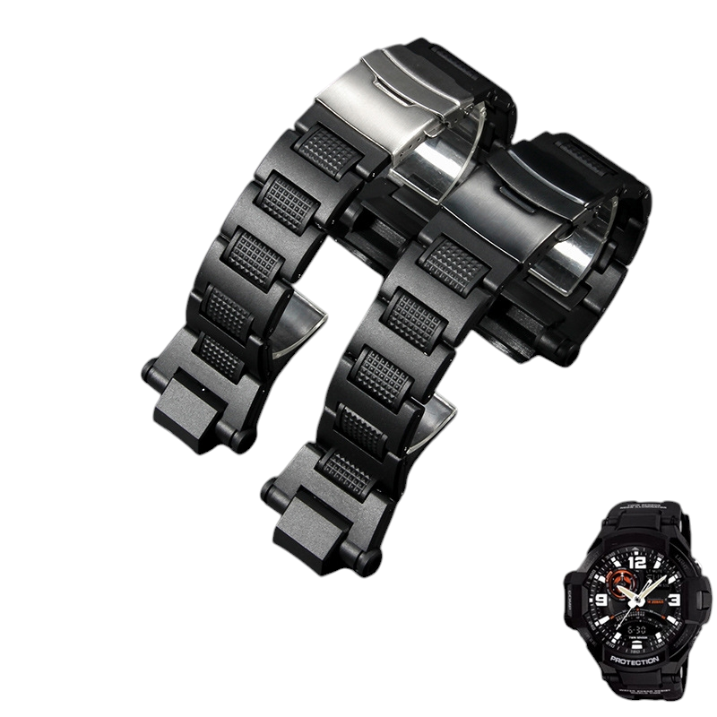 White Smoke Replacement Strap for Casio G-SHOCK Gravitymaster GW-A1100-GW4000-GA1000 - Composite Resin and Steel Hybrid - Aethelgard Atelier