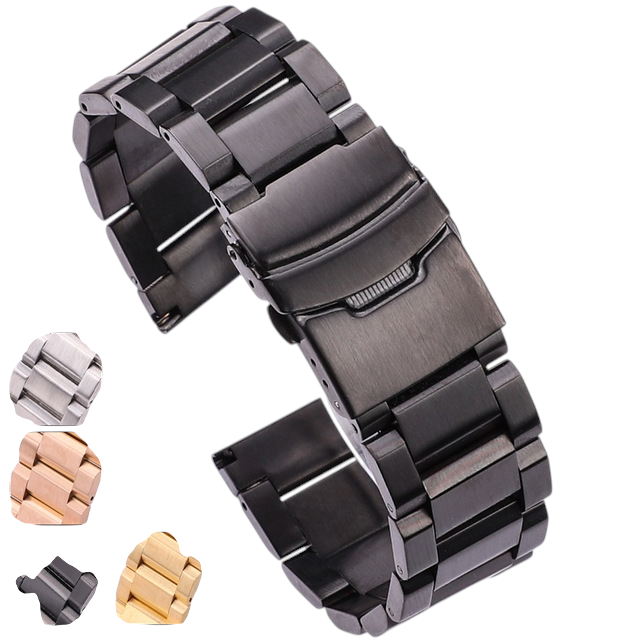 White Smoke Replacement Strap for Universal Trapezoidal 3-Link Matte Brushed Series - Solid Marine Grade 316L Stainless Steel - Aethelgard