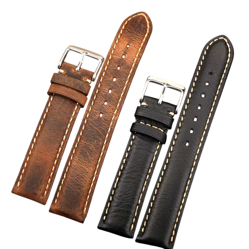 Handmade Soft Italian Heritage Calfskin Watch Strap for Rolex, Omega, IWC, Longines - Classic Dress Series - 18mm 20mm 22mm 24mm - Aethelgard