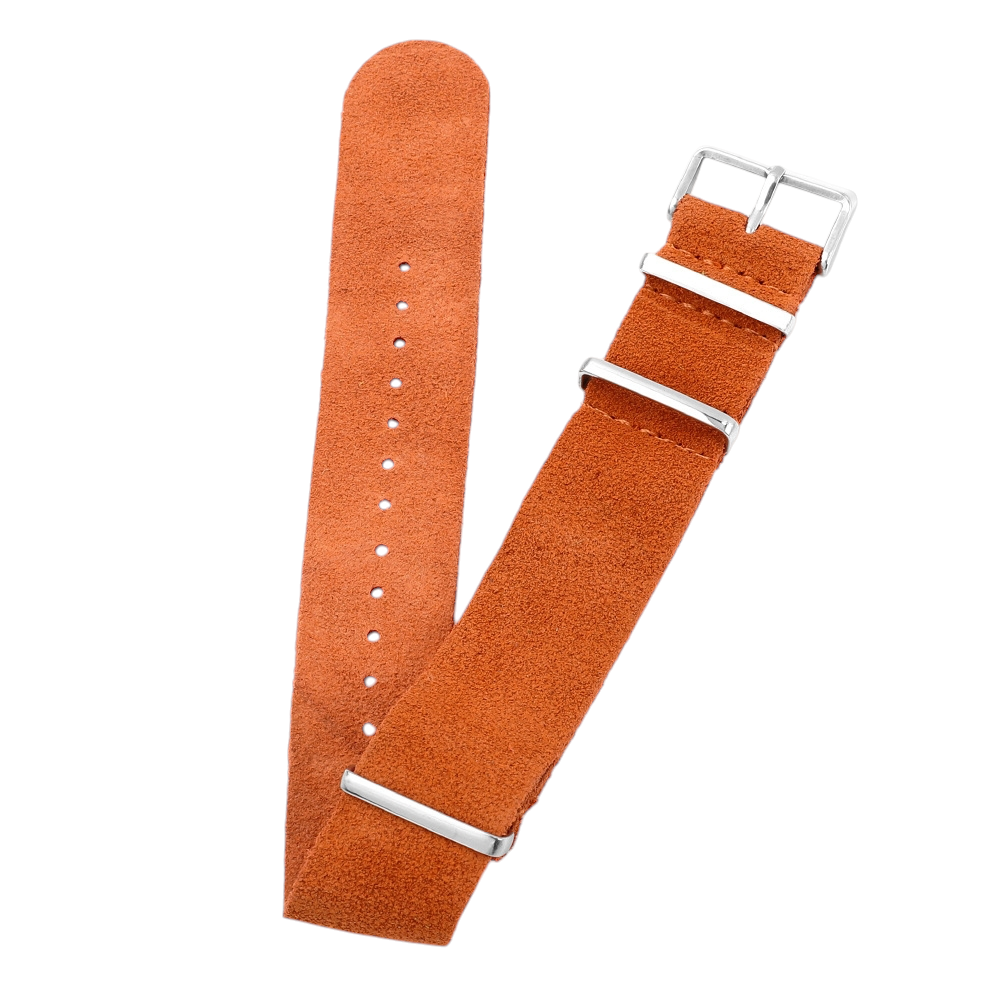White Smoke Handmade Rugged Field Suede Strap for Rolex, Omega, Seiko, IWC, Tudor, Hamilton, Cartier, Panerai, Breitling, Patek Philippe - Military-Spec Single-Pass Long Band - 18mm 20mm 22mm 24mm - Aethelgard