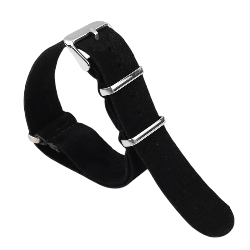 White Smoke Handmade Rugged Field Suede Strap for Rolex, Omega, Seiko, IWC, Tudor, Hamilton, Cartier, Panerai, Breitling, Patek Philippe - Military-Spec Single-Pass Long Band - 18mm 20mm 22mm 24mm - Aethelgard