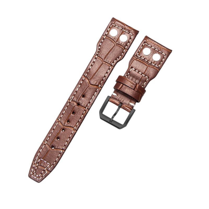 White Smoke Replacement Strap for IWC Pilot Mark XVIII - Little Prince IW327004 - 377714 - Riveted Heritage Genuine Cowhide Leather - Aethelgard Atelier
