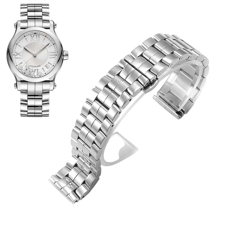 White Smoke Replacement Strap for Chopard Happy Diamonds 5-7 Stones Series - Solid Jewelry Grade Stainless Steel - Aethelgard Atelier