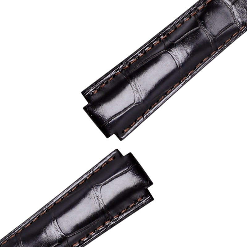 White Smoke Replacement Strap for Cartier Ballon Bleu-Tank-London Solo - Crocodile-Grain Calfskin Leather - Aethelgard Atelier