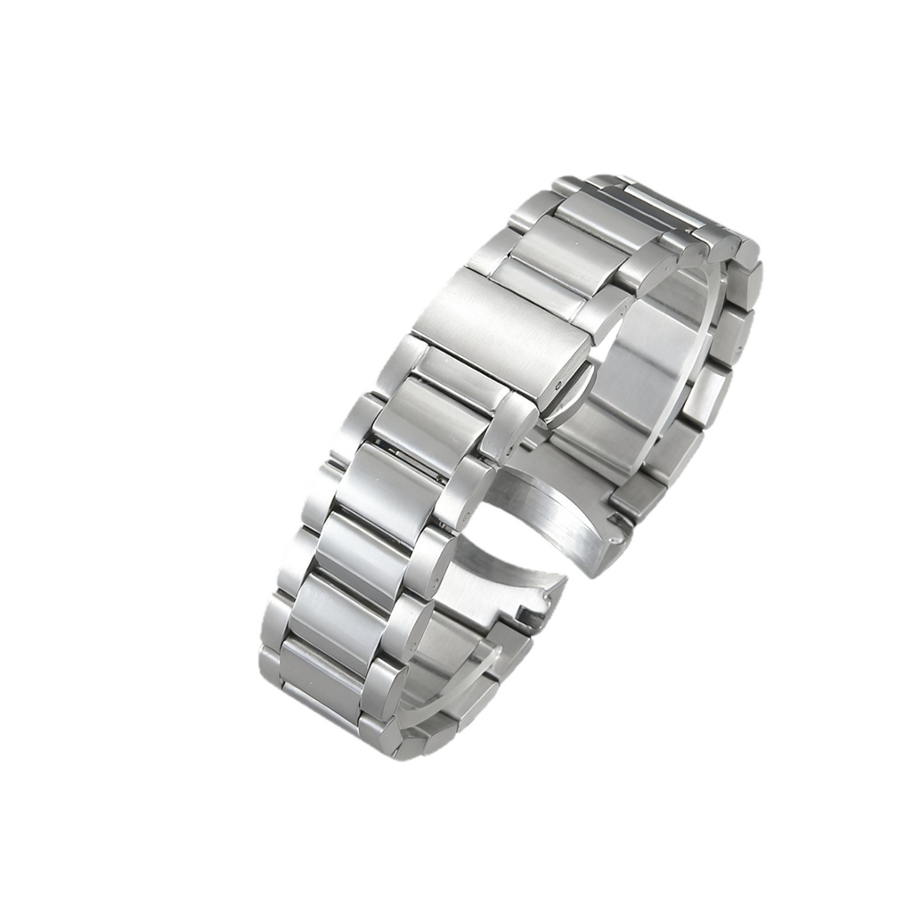 White Smoke Replacement Strap for Omega Aqua Terra 150 - Seamaster 300 Business Series - Polished Solid 316L Stainless Steel - Aethelgard Atelier