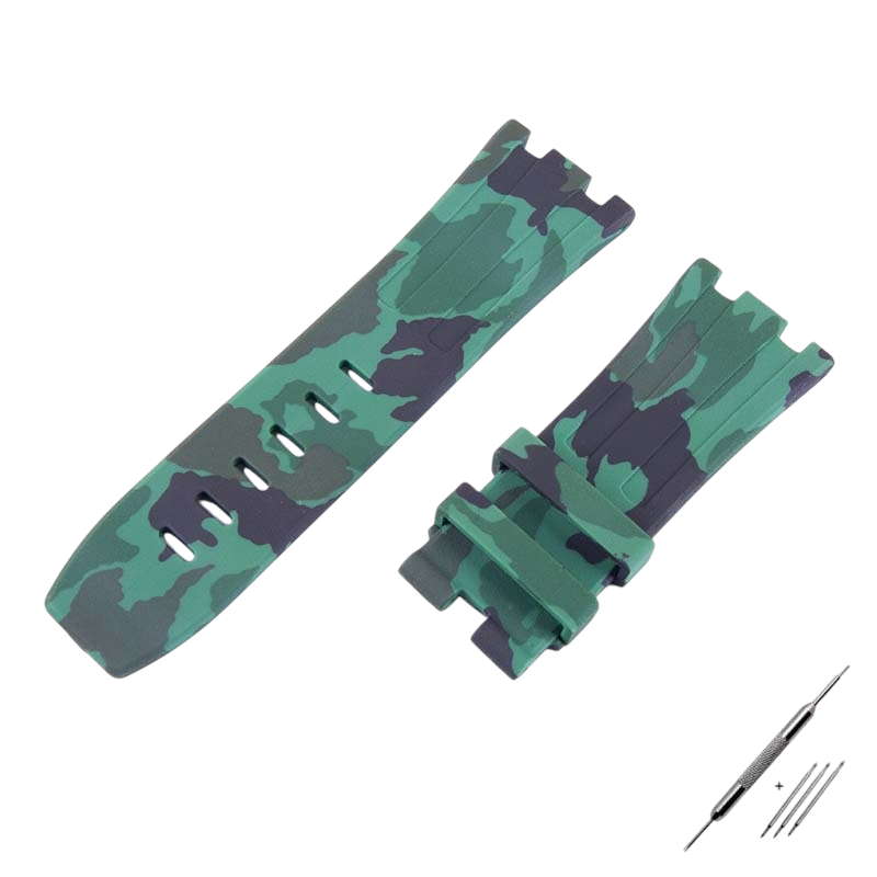 White Smoke Replacement Strap for Audemars Piguet Royal Oak Offshore 15703 - High-Impact Vulcanized Silicone - Aethelgard Atelier
