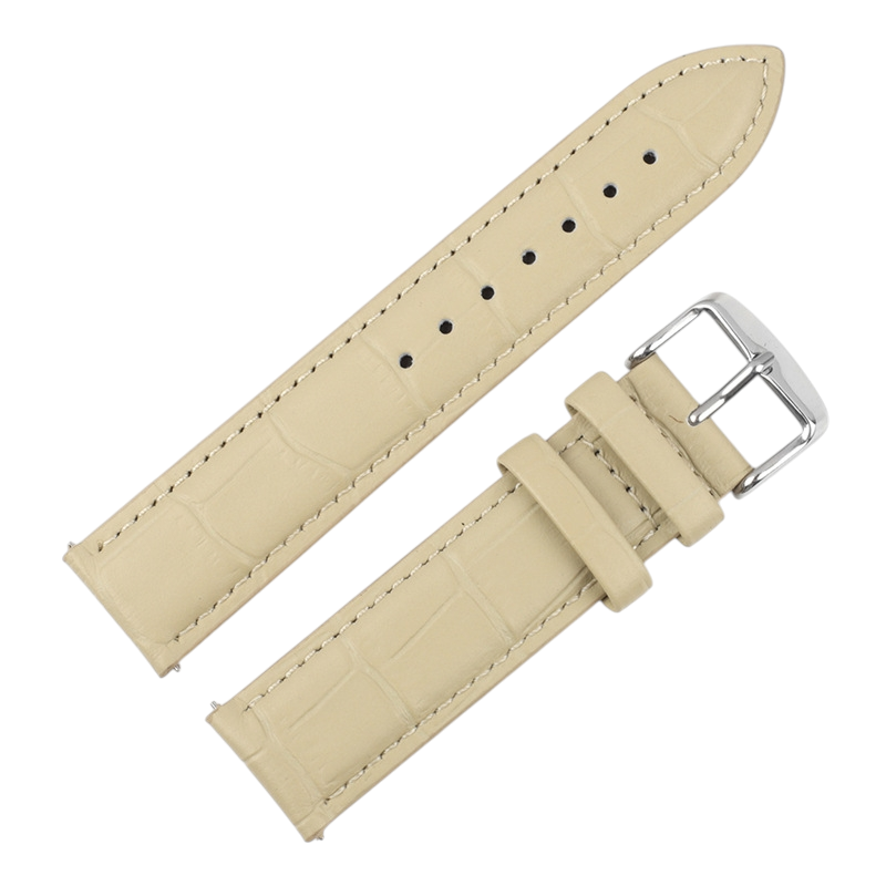 White Smoke Handmade Handmade Bamboo Grain Calfskin Watch Strap for Rolex, Omega, Seiko, IWC, Tudor, Hamilton, Cartier, Panerai, Patek Philippe, Breitling - Quick-Release Exotic Pattern Series - 18mm 20mm 22mm 24mm 26mm - Aethelgard