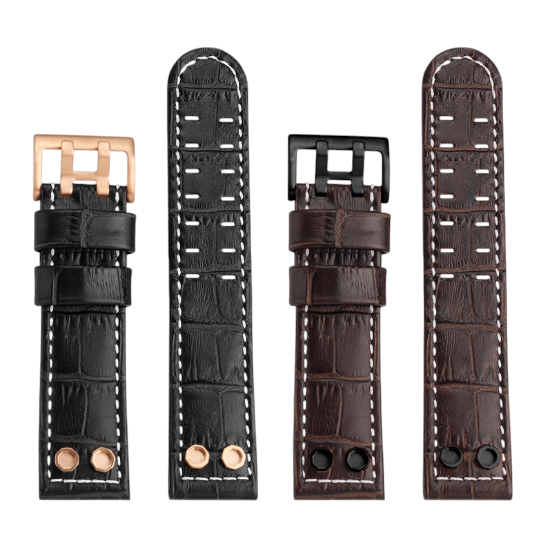 White Smoke Replacement Strap for Hamilton Khaki Navy H78696393-H78626583 - Premium Genuine Heritage Cowhide Leather - Aethelgard