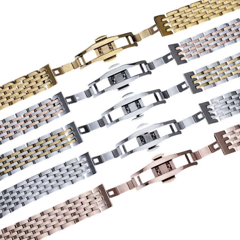White Smoke Replacement Strap for Rolex-Tudor-Omega-Seiko Presidential 7-Link Solid Arc Series - Solid 316L Stainless Steel - Aethelgard