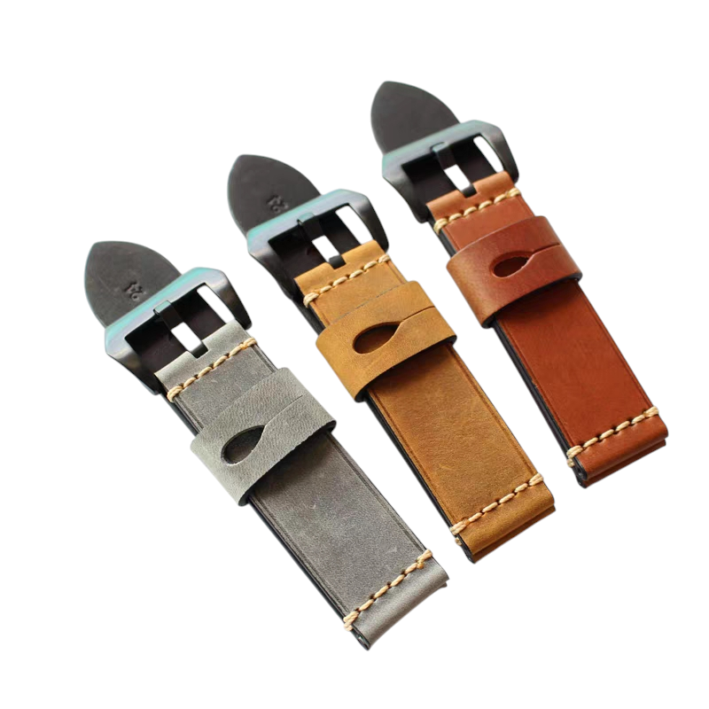 Handmade Soft Italian Retro Cowhide Watch Strap for Panerai, Seiko, IWC, Rolex - Artisan Comfort Series - 18mm 20mm 22mm 24mm - Aethelgard