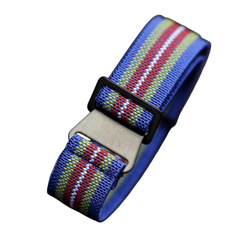 Handmade French MN Parachute Elastic Nylon Watch Strap for Tudor, Rolex, Seiko, Marine Nationale - 60s Heritage Series - 18mm 20mm 22mm 24mm - Aethelgard