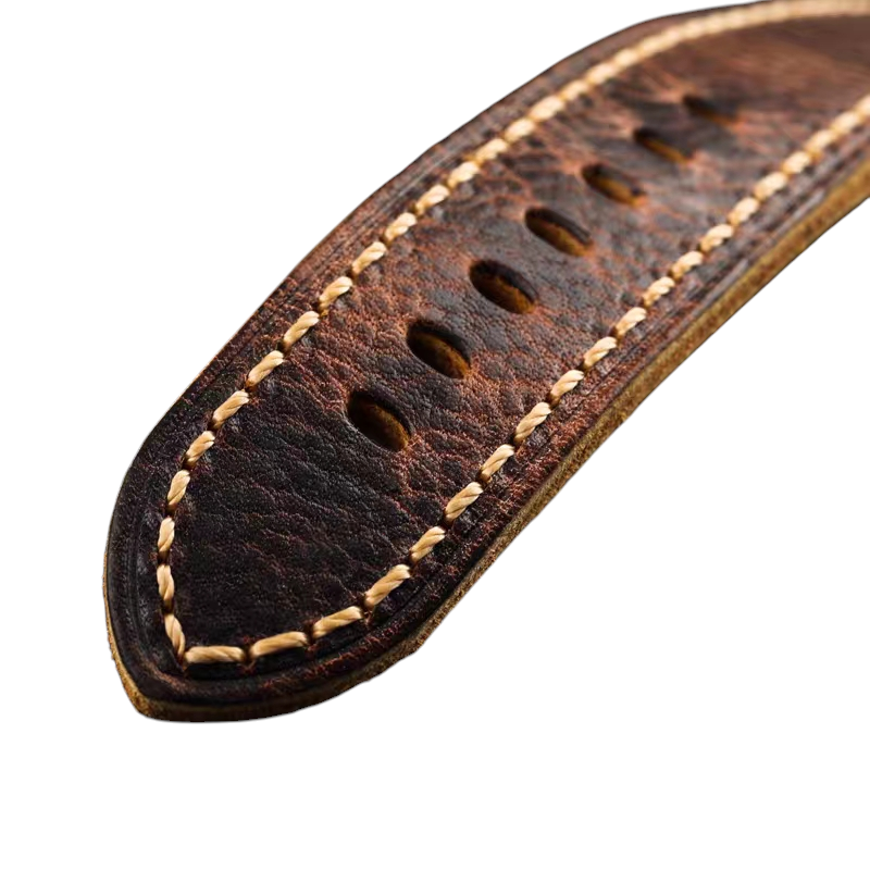 White Smoke Handmade Fold-over Bronze Specialist Cowhide Watch Strap for Panerai, Tudor, Bronze Timepieces - Vintage Bronze Edition - 18mm 20mm 22mm 24mm - Aethelgard