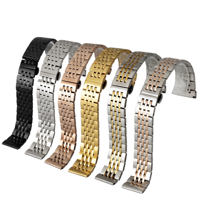 White Smoke Replacement Strap for Rolex-Tudor-Omega-Seiko Presidential 7-Link Solid Arc Series - Solid 316L Stainless Steel - Aethelgard