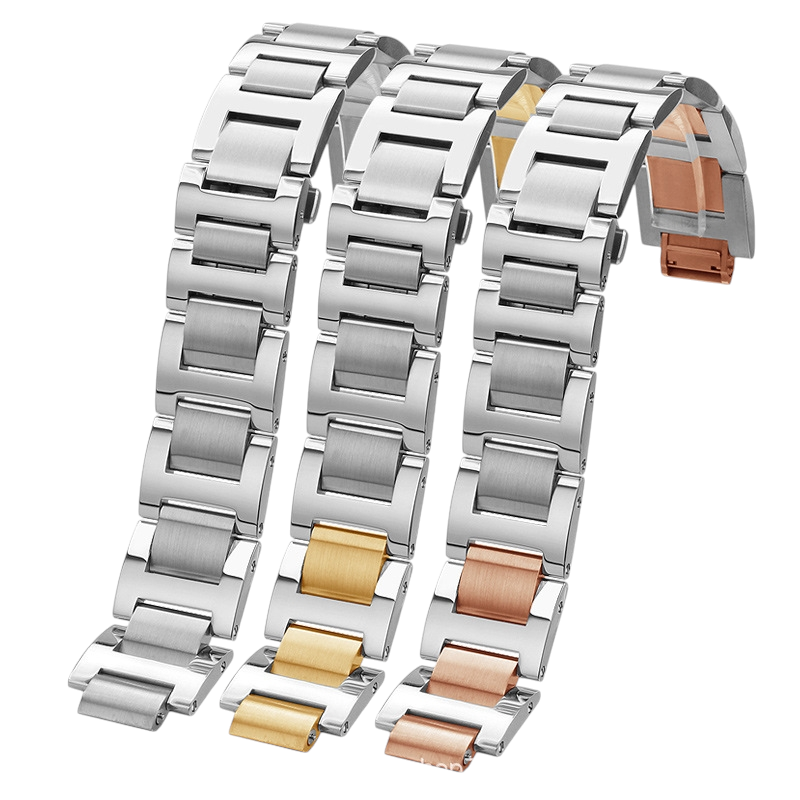 White Smoke Replacement Steel Strap for Cartier Ballon Bleu Quick-Release Edition - Integrated Metal Convex Stainless Steel - Aethelgard