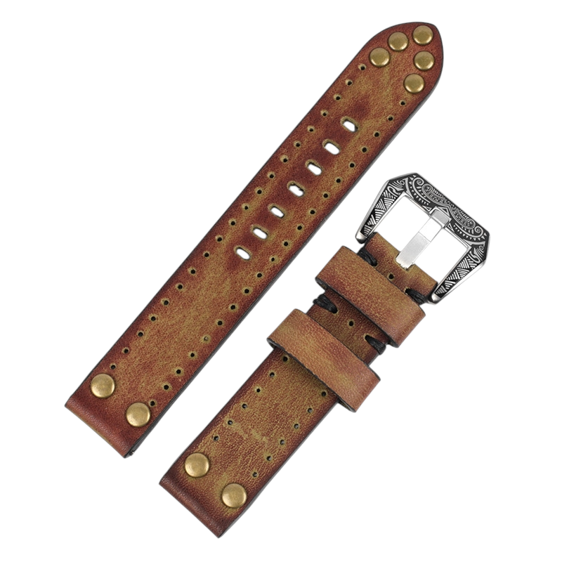 White Smoke Handmade Vintage Rub-Color Calfskin Strap for Rolex, Omega, Seiko, IWC, Tudor, Hamilton, Cartier, Panerai, Breitling, Patek Philippe - Artisan Flower Buckle Edition - 18mm 20mm 22mm 24mm - Aethelgard