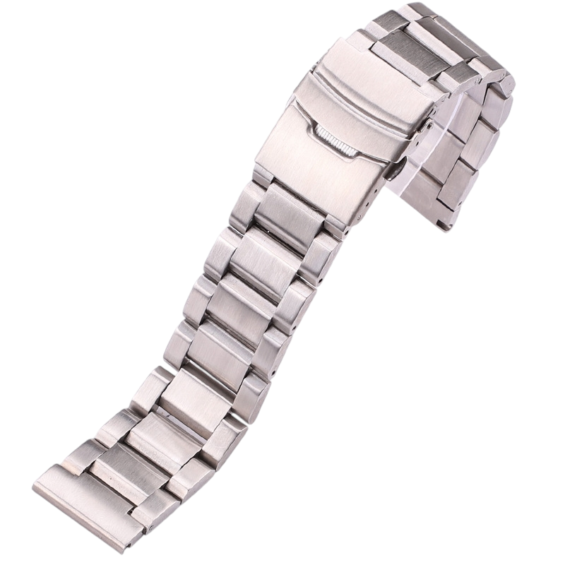 White Smoke Replacement Strap for Universal Trapezoidal 3-Link Matte Brushed Series - Solid Marine Grade 316L Stainless Steel - Aethelgard