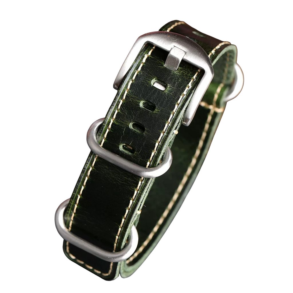 White Smoke Handmade NATO Military Heritage Leather Watch Strap for Military Watches, Seiko, Hamilton - Field Operation Series - 18mm 20mm 22mm 24mm - Aethelgard