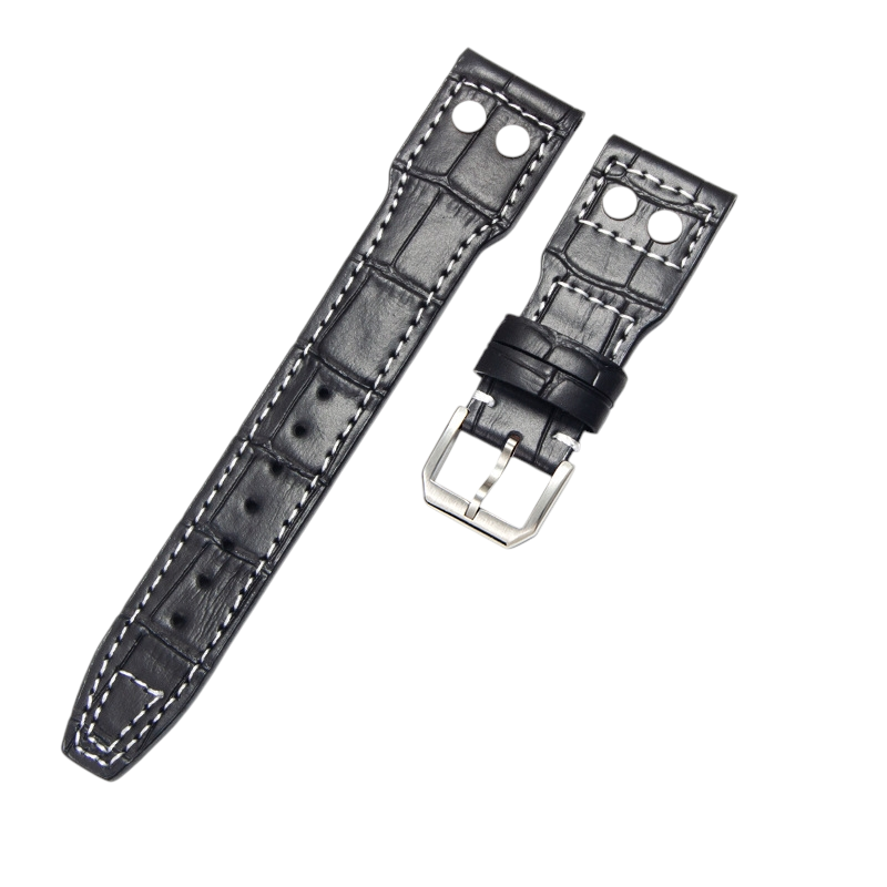 White Smoke Replacement Strap for IWC Pilot Mark XVIII - Little Prince IW327004 - 377714 - Riveted Heritage Genuine Cowhide Leather - Aethelgard Atelier