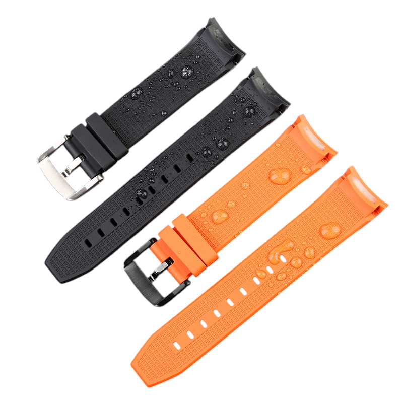 White Smoke Replacement Strap for Tissot Seastar 1000 T120417A - Curved-End High-Density Silicone - Aethelgard