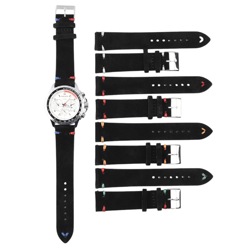 White Smoke Handmade Double-Layer Reinforced Suede Watch Strap for Rolex, Omega, Seiko, IWC, Tudor, Hamilton, Cartier, Panerai, Patek Philippe, Breitling - Professional Quick-Release Utility Edition - 18mm 20mm 22mm 24mm 26mm - Aethelgard