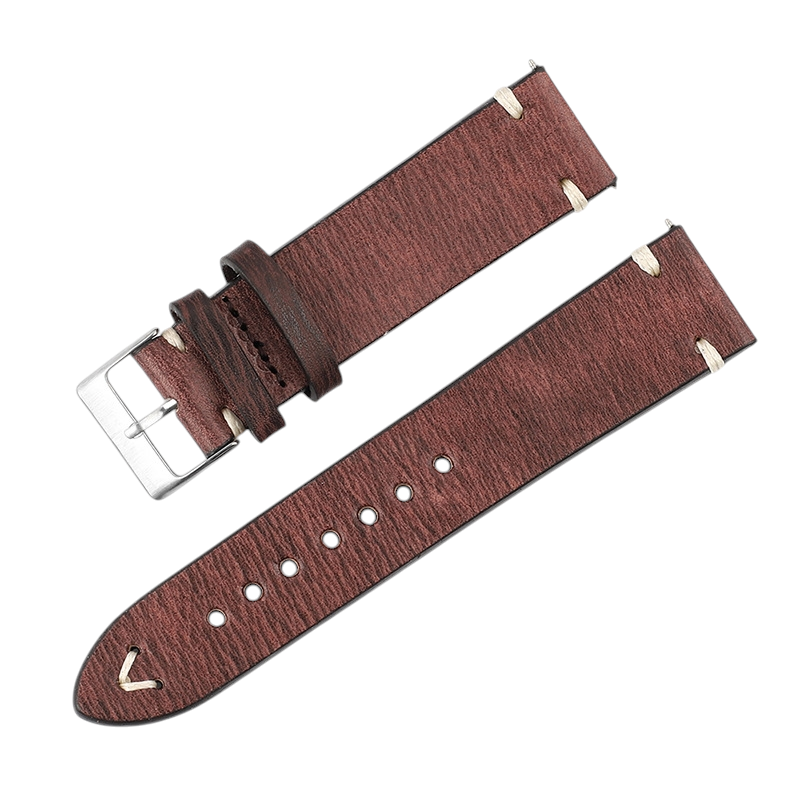 White Smoke Handmade Wild Bull-Neck Rub-Color Watch Strap for Rolex, Omega, Seiko, IWC, Tudor, Hamilton, Cartier, Panerai, Patek Philippe, Breitling - Deep Texture Artisan Heritage Series - 18mm 20mm 22mm 24mm 26mm - Aethelgard