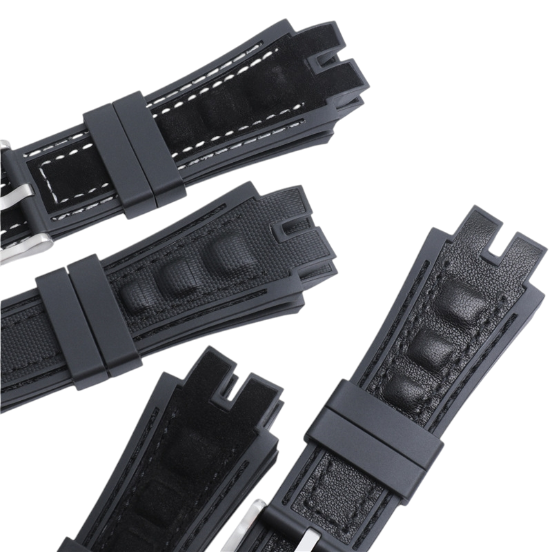 White Smoke Replacement Strap for Roger Dubuis Excalibur - Suede and Silicone Hybrid - 28mm - Aethelgard