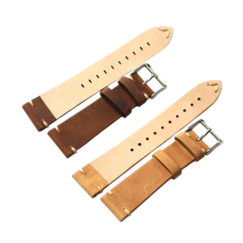 White Smoke Handmade Minimalist Soft-Touch Crazy Horse Watch Strap for Rolex, Omega, Panerai, IWC, Tudor, Seiko, Hamilton, Patek Philippe, Breitling, Citizen - Zen-Aesthetic Heritage Series - 18mm 20mm 22mm 24mm - Aethelgard