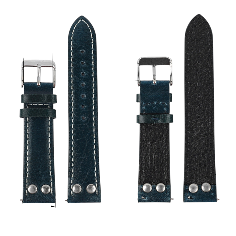 White Smoke Handmade Heritage Oil Wax Pull-Up Strap for Rolex, Omega, Seiko, IWC, Tudor, Hamilton, Cartier, Panerai, Breitling, Patek Philippe - Natural Patina Evolution Series - 18mm 20mm 22mm 24mm - Aethelgard