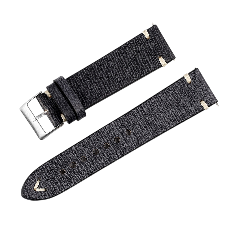 White Smoke Handmade Wild Bull-Neck Rub-Color Watch Strap for Rolex, Omega, Seiko, IWC, Tudor, Hamilton, Cartier, Panerai, Patek Philippe, Breitling - Deep Texture Artisan Heritage Series - 18mm 20mm 22mm 24mm 26mm - Aethelgard