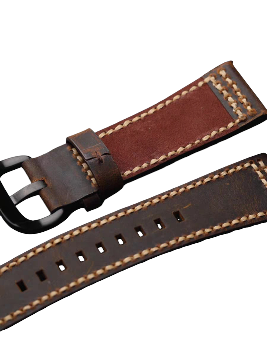 White Smoke Handmade Deep Brown SevenFriday Heritage Watch Strap for SevenFriday, Panerai, IWC, Seiko - Handmade Artisan Series - 18mm 20mm 22mm 24mm - Aethelgard