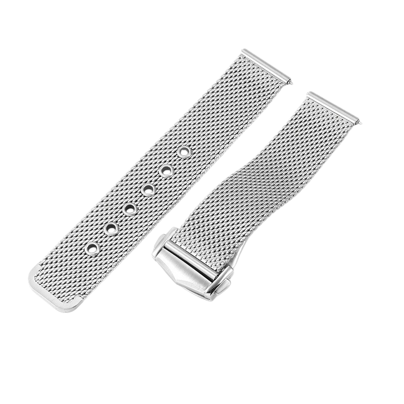 White Smoke Replacement Strap for Omega Seamaster 007 - James Bond Mesh Edition - Full Brushed 316L Stainless Steel Mesh - Aethelgard Atelier