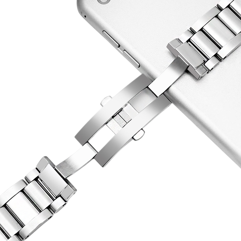 White Smoke Replacement Steel Strap for Cartier Calibre de Cartier W71000 Series - Premium Solid 316L Stainless Steel - Aethelgard
