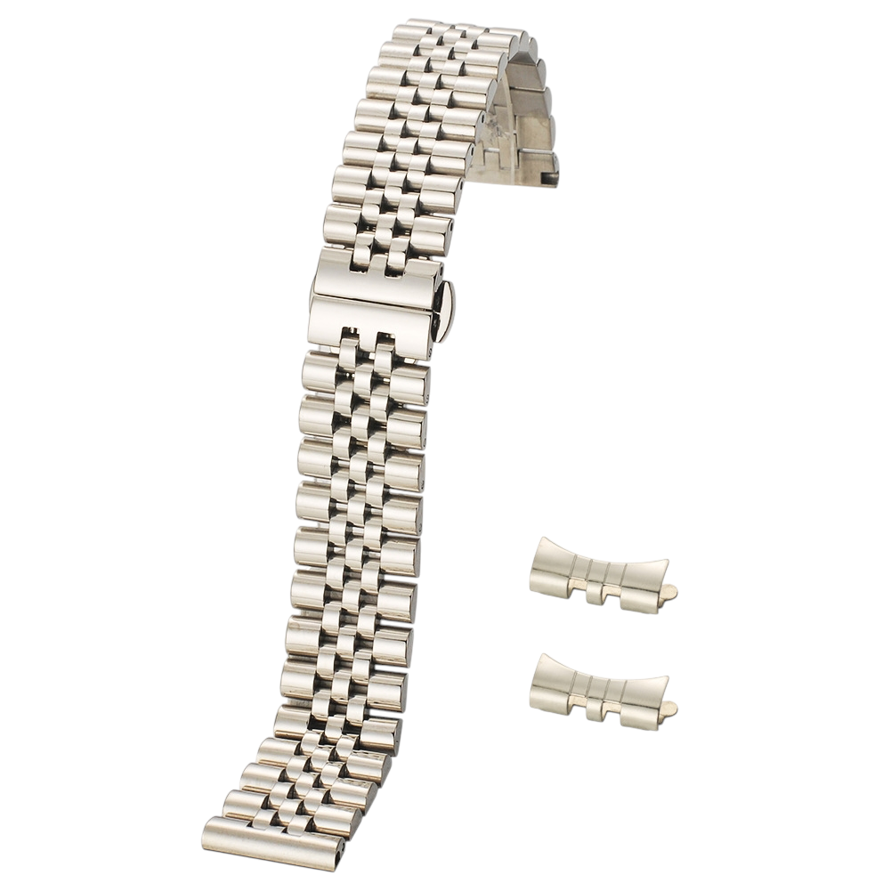 White Smoke Replacement Strap for Rolex-Style 2025 New Datejust 5-Link Bull-Ring Series - Solid Precision Link Stainless Steel - Aethelgard