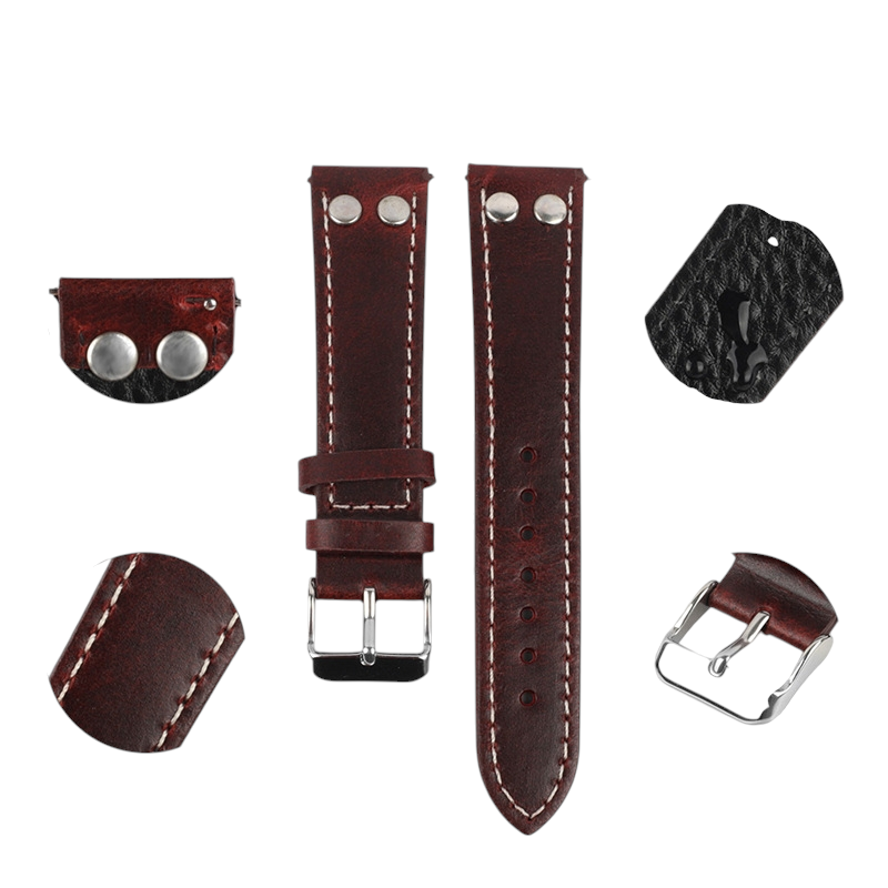 White Smoke Handmade Heritage Oil Wax Pull-Up Strap for Rolex, Omega, Seiko, IWC, Tudor, Hamilton, Cartier, Panerai, Breitling, Patek Philippe - Natural Patina Evolution Series - 18mm 20mm 22mm 24mm - Aethelgard
