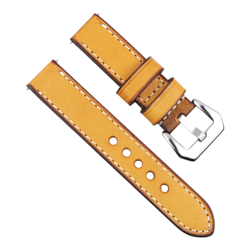 White Smoke Handmade Bespoke Panerai-Style Rub-Color Watch Strap for Rolex, Omega, Seiko, IWC, Tudor, Hamilton, Cartier, Panerai, Patek Philippe, Breitling - Heavy-Duty Diver Artisan Edition - 18mm 20mm 22mm 24mm 26mm - Aethelgard