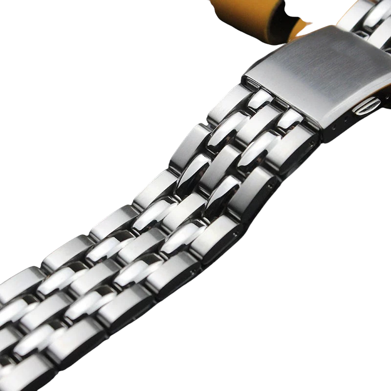 White Smoke Replacement Strap for Titoni Cosmo 787 Series Gold Edition - IPG Vacuum Gold Plated Solid Steel - Aethelgard