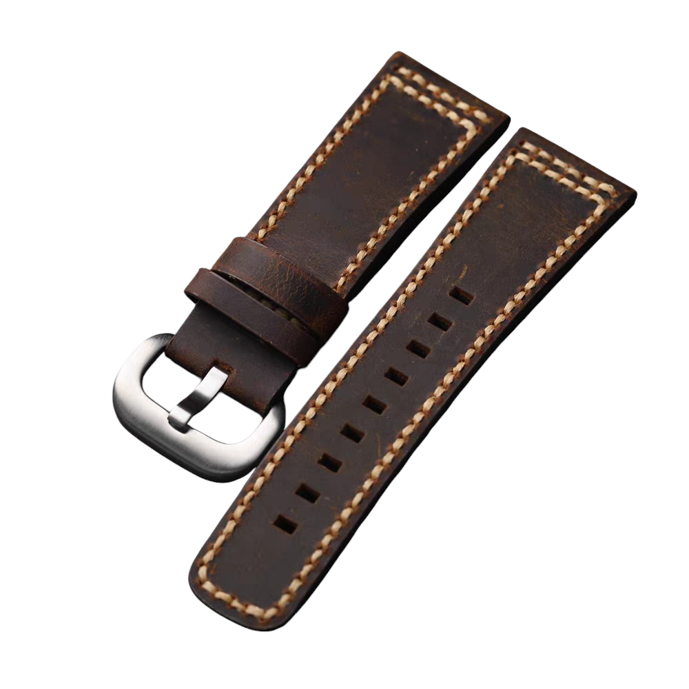 White Smoke Handmade Deep Brown SevenFriday Heritage Watch Strap for SevenFriday, Panerai, IWC, Seiko - Handmade Artisan Series - 18mm 20mm 22mm 24mm - Aethelgard