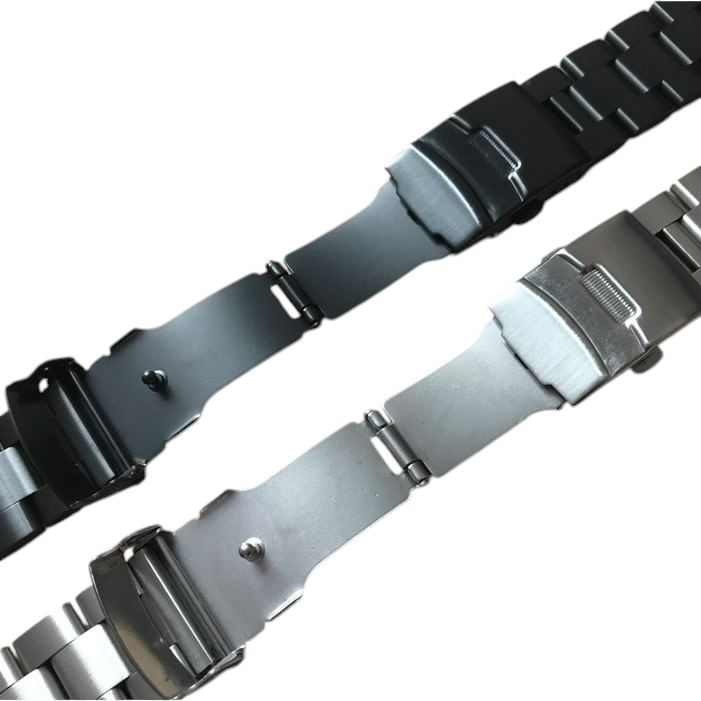 White Smoke Replacement Strap for Seiko-Casio Mod-Series Black Brushed Solid Steel - PVD Black 316L Stainless Steel - Aethelgard
