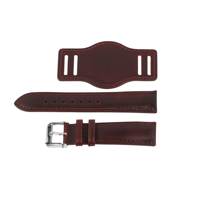 Handmade Oil Wax Aviator BUND Pad Strap for Rolex, Omega, Seiko, IWC, Tudor, Hamilton, Cartier, Panerai, Breitling, Patek Philippe - Bespoke Heritage Flight Series - 18mm 20mm 22mm 24mm - Aethelgard
