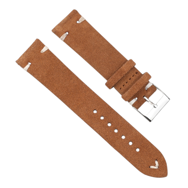 White Smoke Handmade Premium Brown Suede Strap for Rolex, Omega, Seiko, IWC, Tudor, Hamilton, Cartier, Panerai, Breitling, Patek Philippe - Modern Quick-Release Series - 18mm 20mm 22mm 24mm - Aethelgard