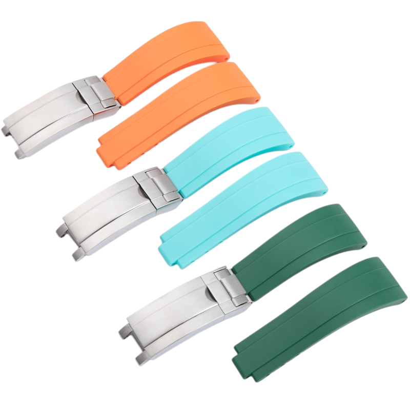 White Smoke Replacement Strap for Rolex Submariner - Daytona - Explorer - Datejust - Premium Curved-End Vulcanized Rubber - Aethelgard