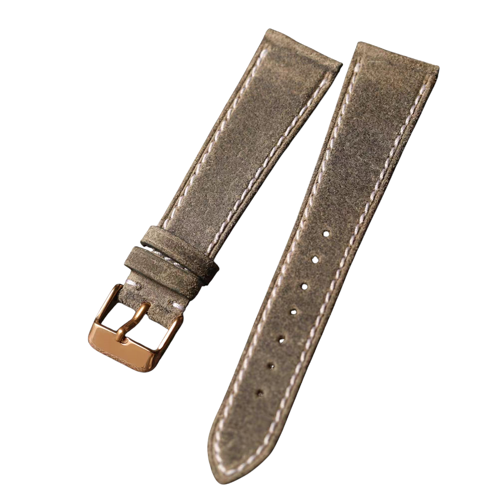 Handmade British Charles F. Stead Roughout Watch Strap for IWC, Panerai, Tudor, Seiko - Aged Suede Heritage Series - 18mm 20mm 22mm 24mm - Aethelgard