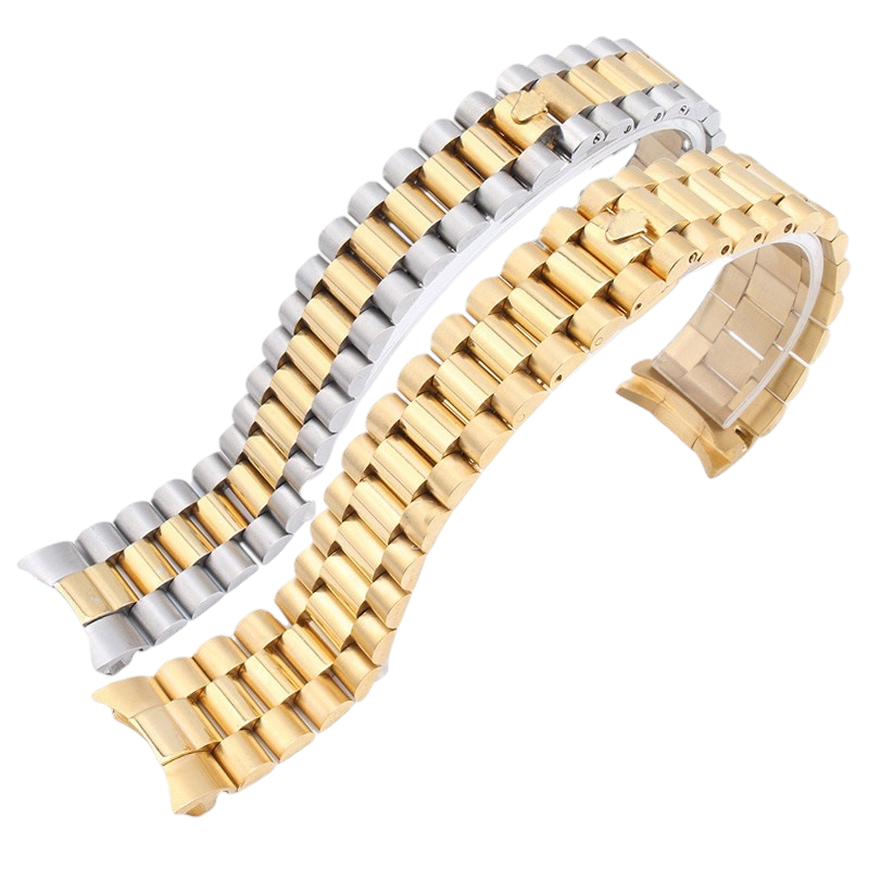 White Smoke Replacement Strap for Rolex-Style Oyster 3-Link Solid Series - Marine Grade Solid 316L Stainless Steel - Aethelgard