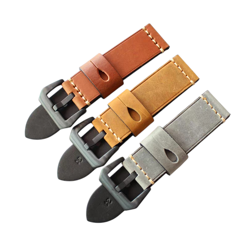 Handmade Soft Italian Retro Cowhide Watch Strap for Panerai, Seiko, IWC, Rolex - Artisan Comfort Series - 18mm 20mm 22mm 24mm - Aethelgard