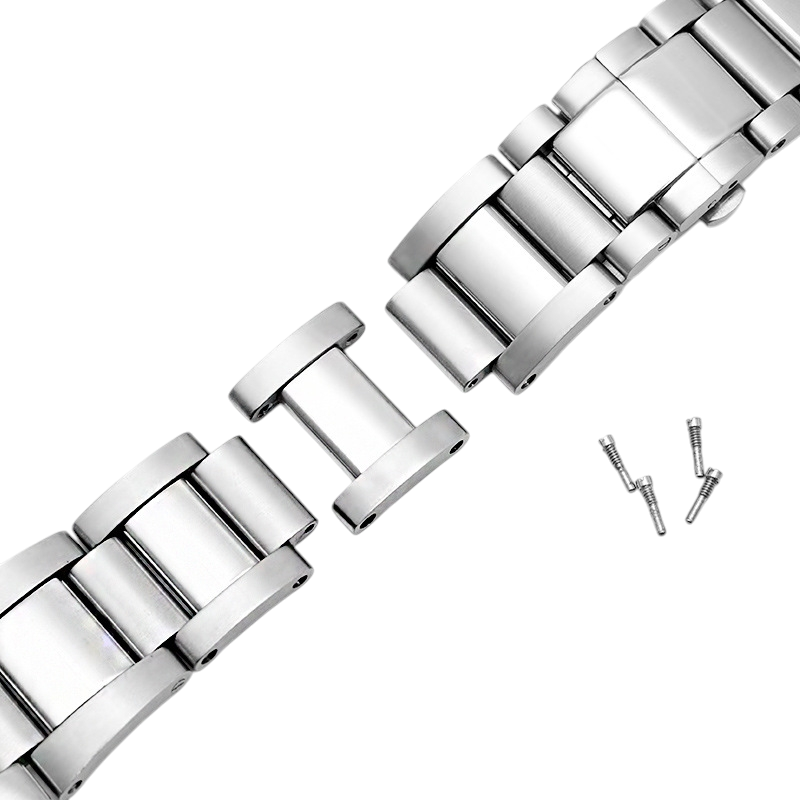 White Smoke Replacement Steel Strap for Cartier Calibre de Cartier W71000 Series - Premium Solid 316L Stainless Steel - Aethelgard