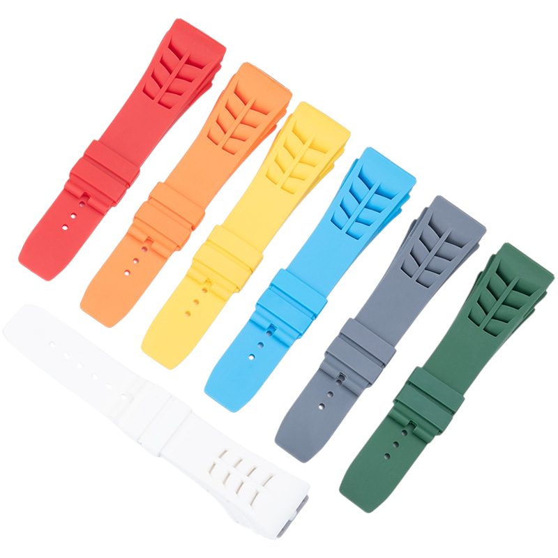 White Smoke Replacement Strap for Richard Mille RM055 - RM011 - RM035 - Waterproof Aerospace Grade Silicone - Aethelgard Atelier
