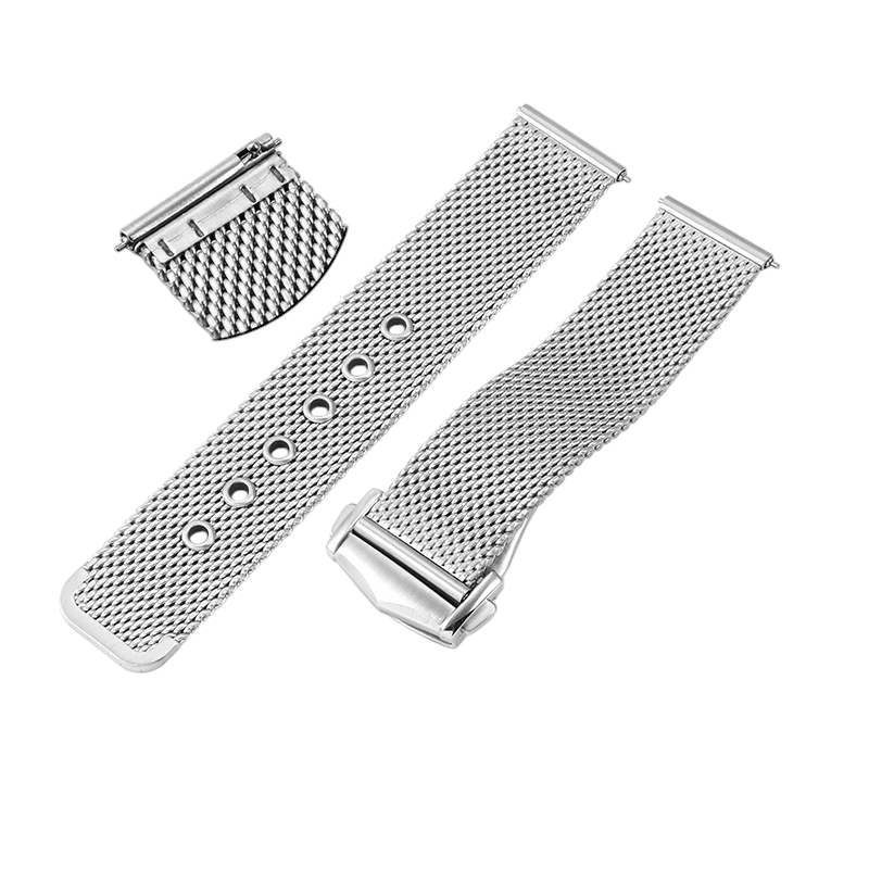 White Smoke Replacement Strap for Omega Seamaster 007 - James Bond Mesh Edition - Full Brushed 316L Stainless Steel Mesh - Aethelgard Atelier