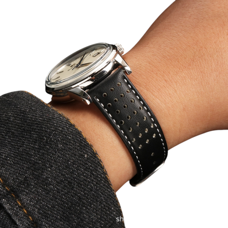 White Smoke Replacement Strap for Mido Multifort M038.431.A - Tactical Canvas and Silicone Hybrid - Aethelgard