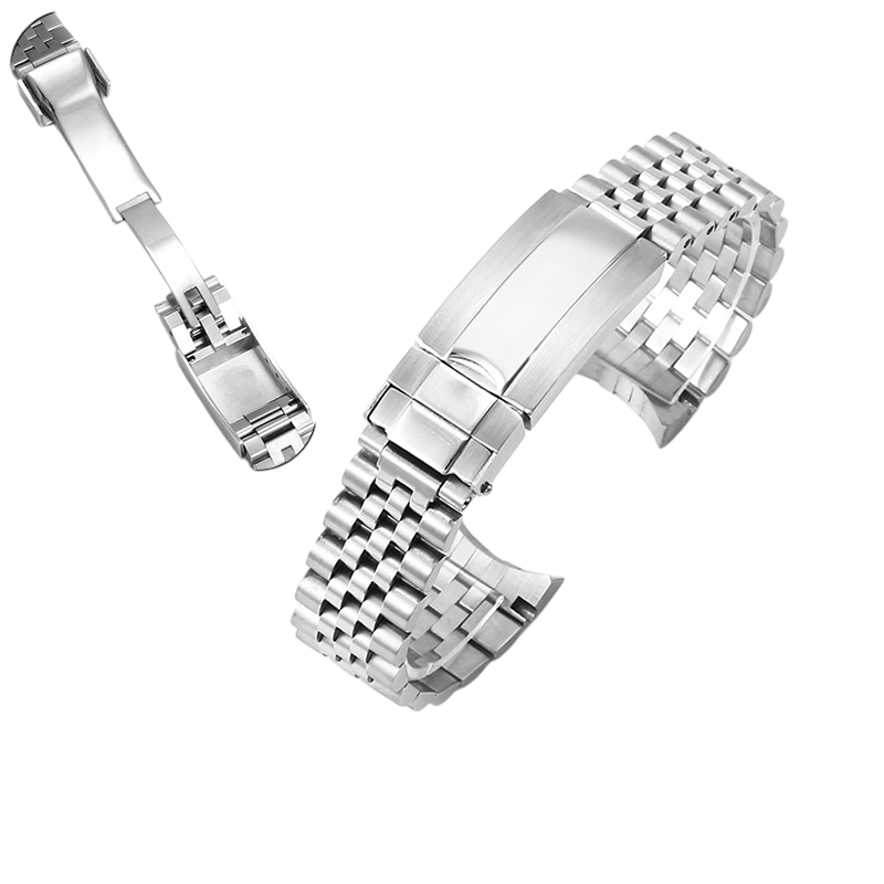 White Smoke Replacement Strap for Rolex Datejust - GMT-Master II Jubilee Series - Solid 316L Jubilee-Style Stainless Steel - Aethelgard Atelier
