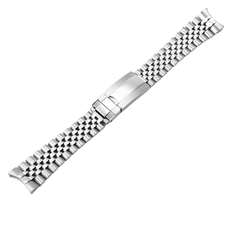 White Smoke Replacement Strap for Rolex Datejust - GMT-Master II Jubilee Series - Solid 316L Jubilee-Style Stainless Steel - Aethelgard Atelier